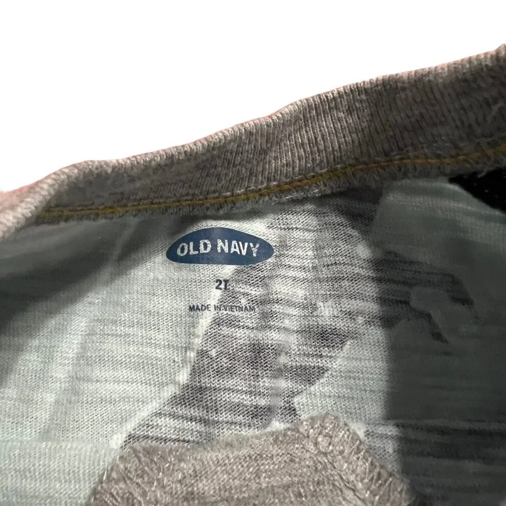Old Navy 2T Dinosaur Raglan Tee Shirt